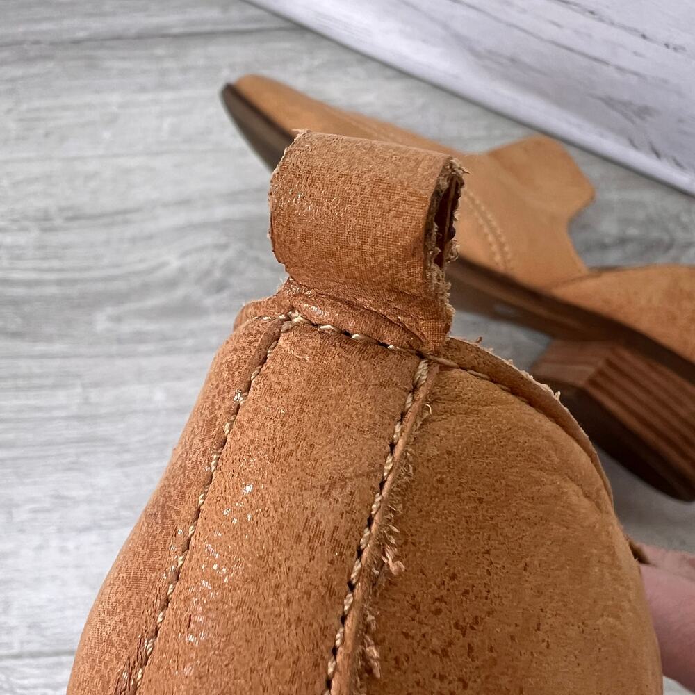 Lucky Brand Shoes Womens Size 10M Tan Mahzan Slip On Leather Suede Loafers - Picture 11 of 16